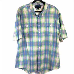 Tommy Hilfiger short sleeve plaid shirt. Slim fit.